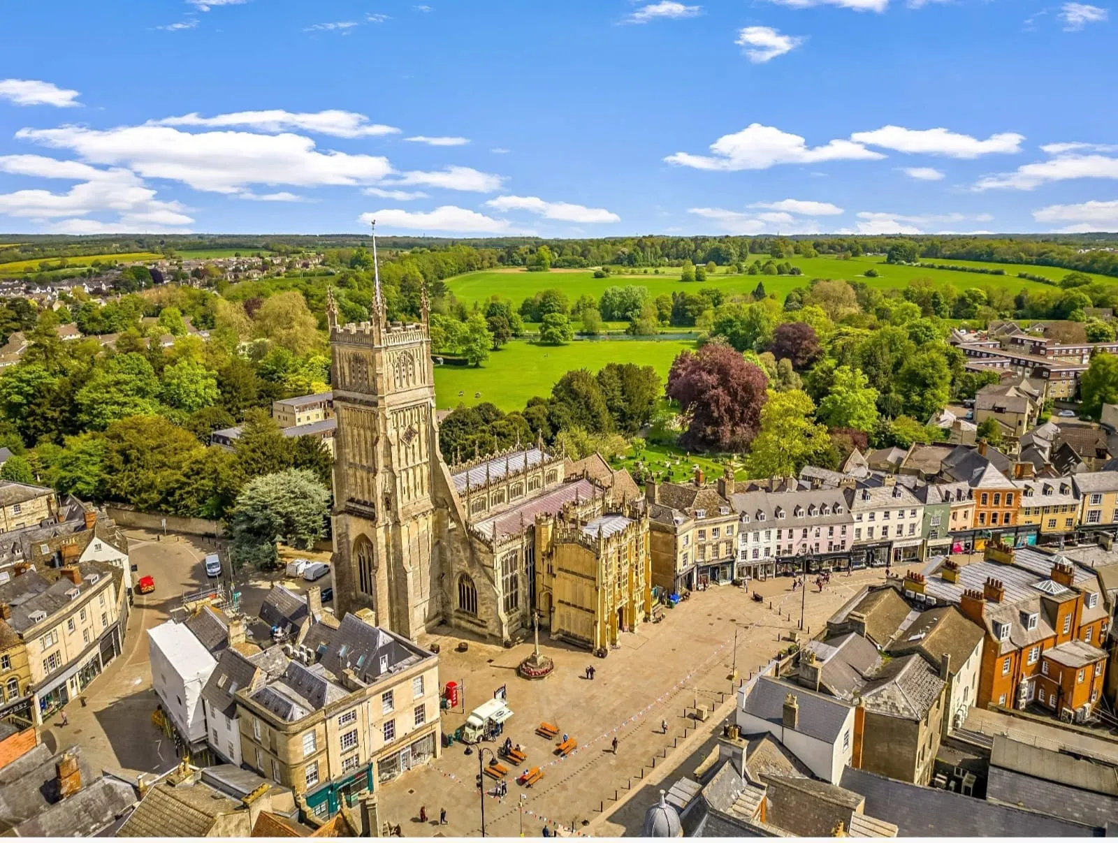 Cirencester city centre, main service base for Goddard Construction